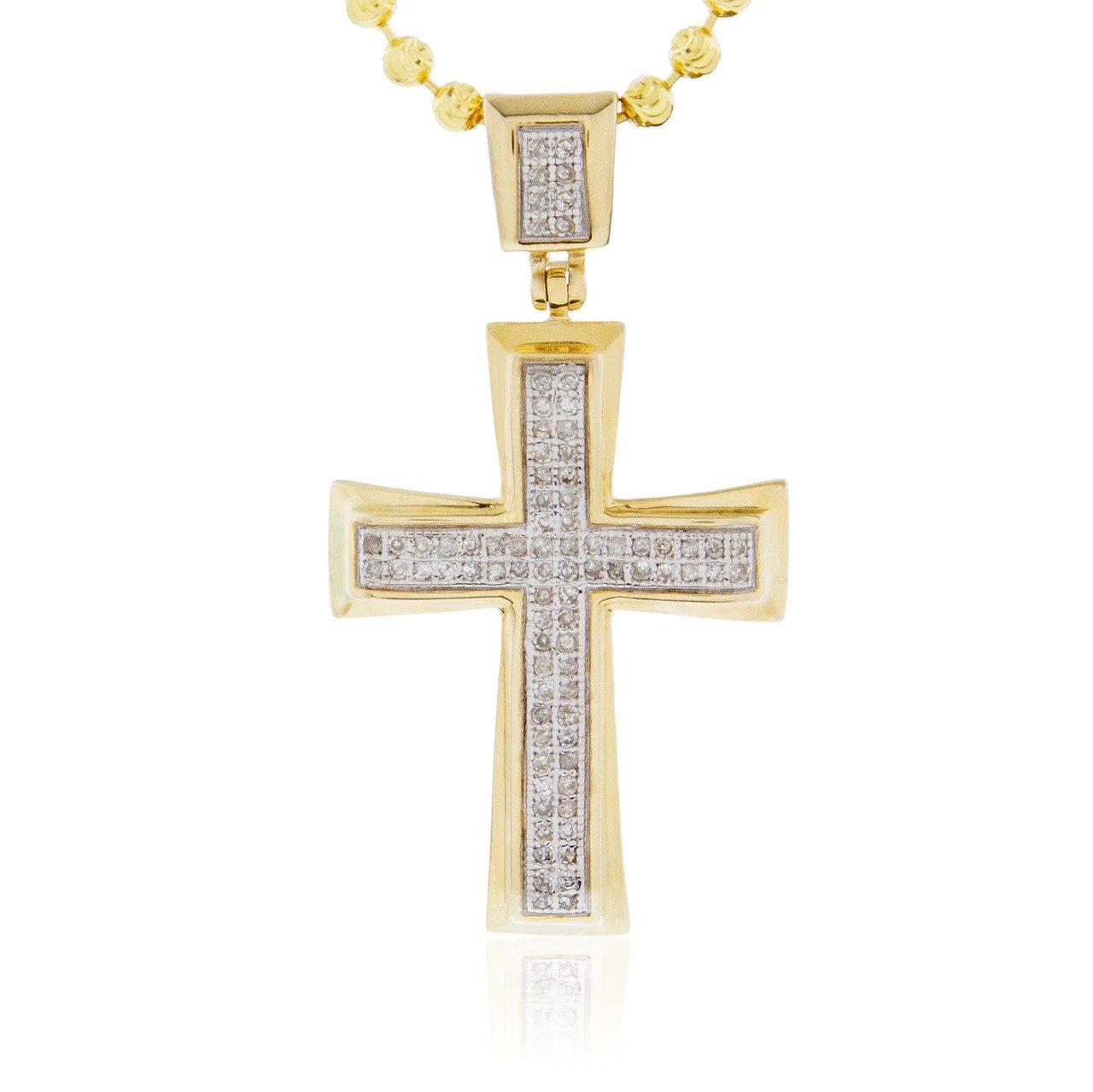 14k Yellow Gold .20 ct Diamond Cross Pendant