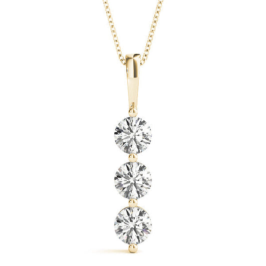 1/2 ct tw Three Stone Diamond Pendant F Color VS Clarity Diamonds