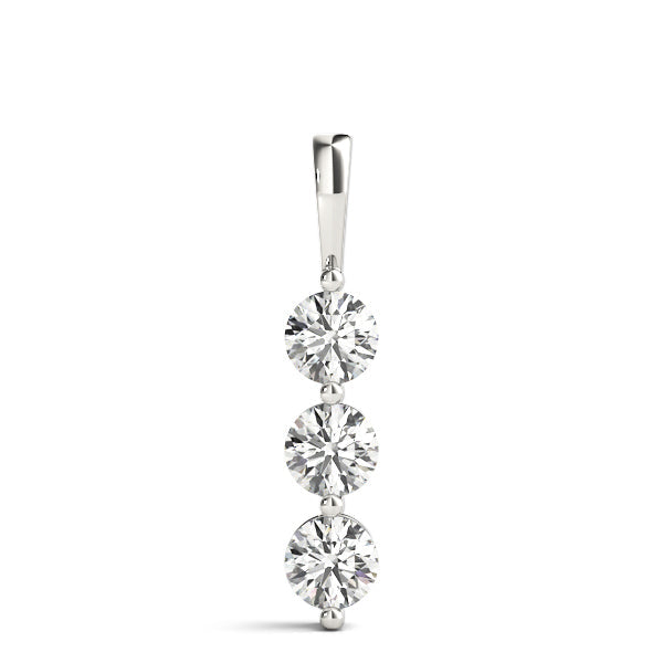 1/2 ct tw Three Stone Diamond Pendant F Color VS Clarity Diamonds