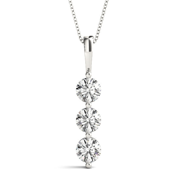 1/2 ct tw Three Stone Diamond Pendant F Color VS Clarity Diamonds