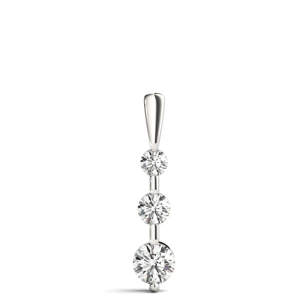 1/2 ct tw Three Stone Diamond Pendant F Color VS Clarity Diamonds