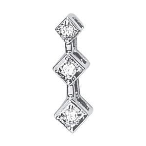 1/20 ct tw Three Stone Diamond Pendant F Color VS Clarity Diamonds