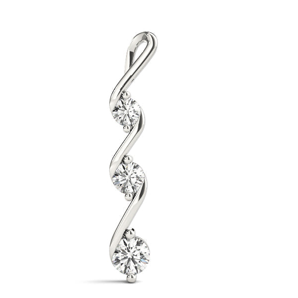 1/4 ct tw Three Stone Diamond Pendant F Color VS Clarity Diamonds