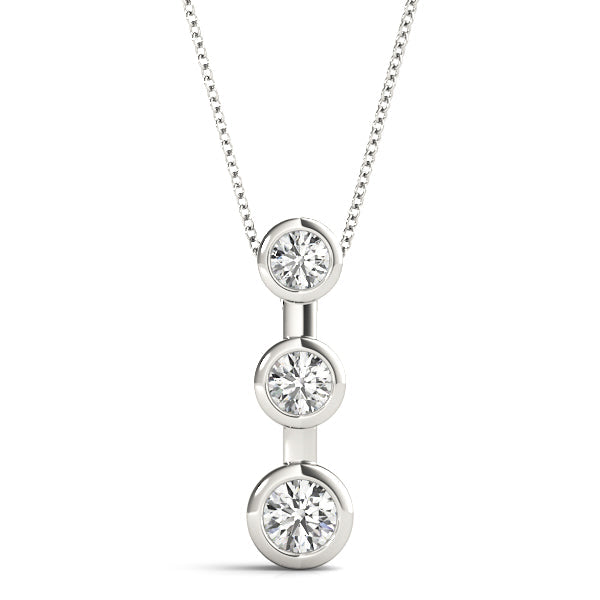 1/2 ct tw Three Stone Diamond Pendant F Color VS Clarity Diamonds