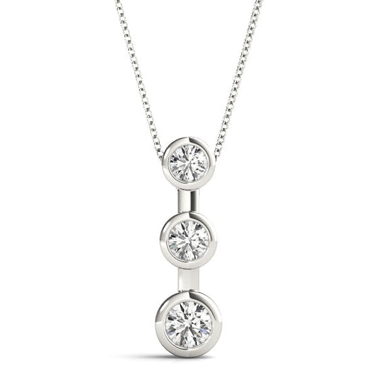 1/2 ct tw Three Stone Diamond Pendant F Color VS Clarity Diamonds