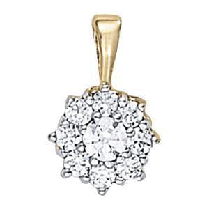 1/3 ct tw Diamond Cluster Pendant F Color VS Clarity Diamonds