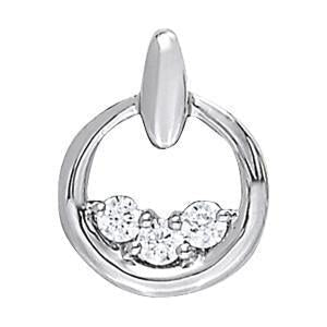 1/4 ct tw Three Stone Diamond Pendant F Color VS Clarity Diamonds