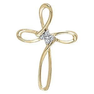 1/20 ct tw Diamond Cross Pendant F Color VS Clarity Diamonds