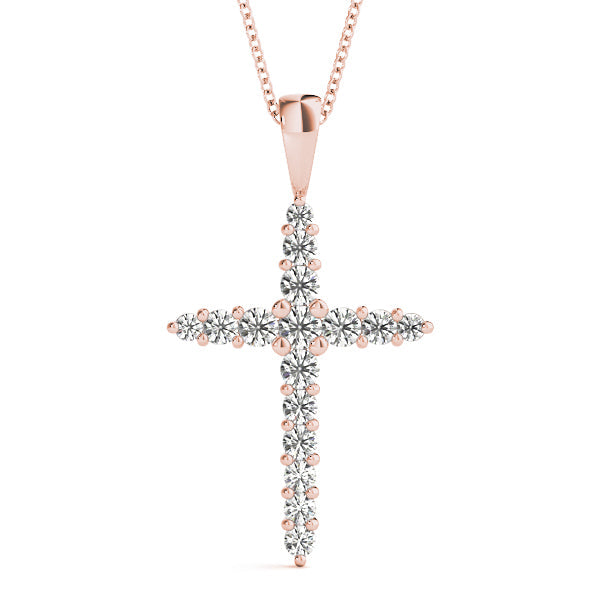 1/2 ct tw Diamond Cross Pendant F Color VS Clarity Diamonds