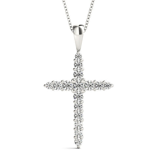 1/2 ct tw Diamond Cross Pendant F Color VS Clarity Diamonds