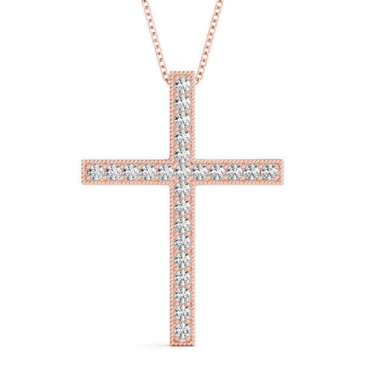 1/4 ct tw Diamond Cross Pendant F Color VS Clarity Diamonds