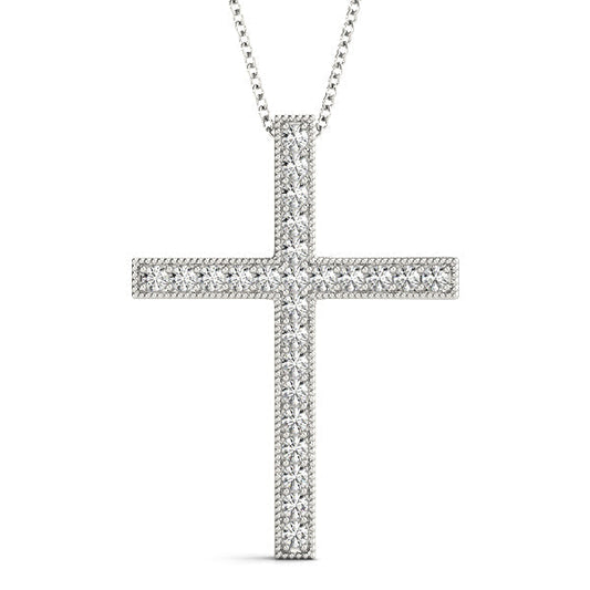 1/8 ct tw Diamond Cross Pendant F Color VS Clarity Diamonds