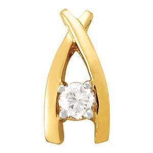 3/8 ct tw Diamond Solitaire Pendant with F Color VS Clarity Diamond