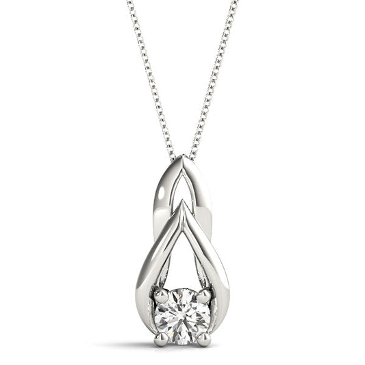 1/3 ct tw Diamond Solitaire Pendant with F Color VS Clarity Diamond