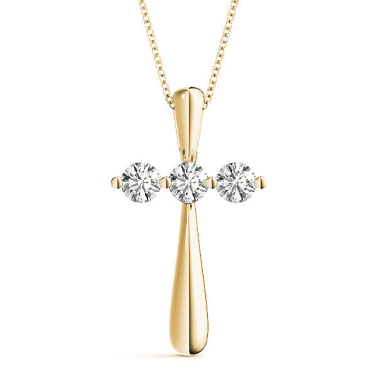 1/2 ct tw Diamond Cross Pendant F Color VS Clarity Diamonds