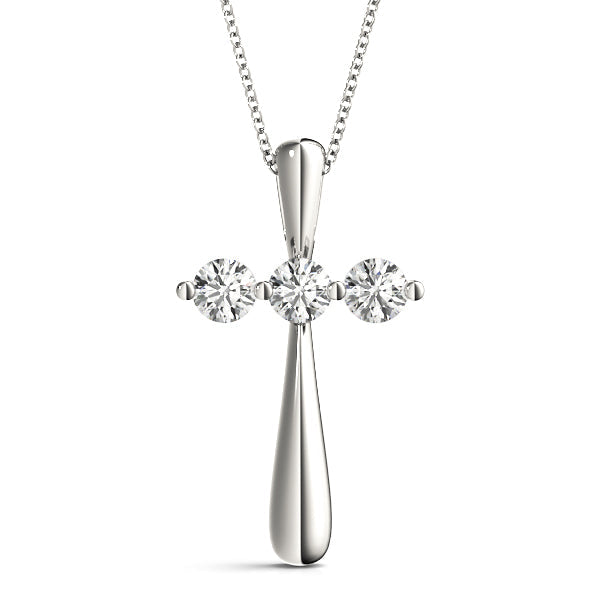 1/2 ct tw Diamond Cross Pendant F Color VS Clarity Diamonds