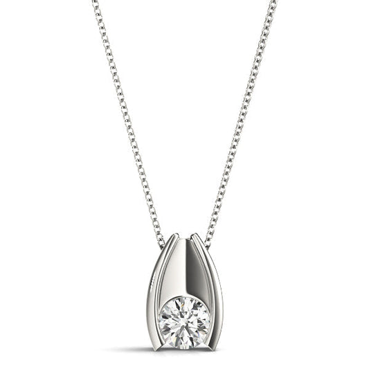 1/4 ct tw Diamond Solitaire Pendant with F Color VS Clarity Diamond