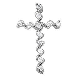 1/4 ct tw Diamond Cross Pendant F Color VS Clarity Diamonds