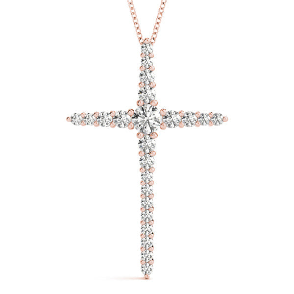 1/2 ct tw Diamond Cross Pendant F Color VS Clarity Diamonds