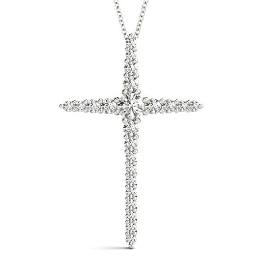 1/2 ct tw Diamond Cross Pendant F Color VS Clarity Diamonds