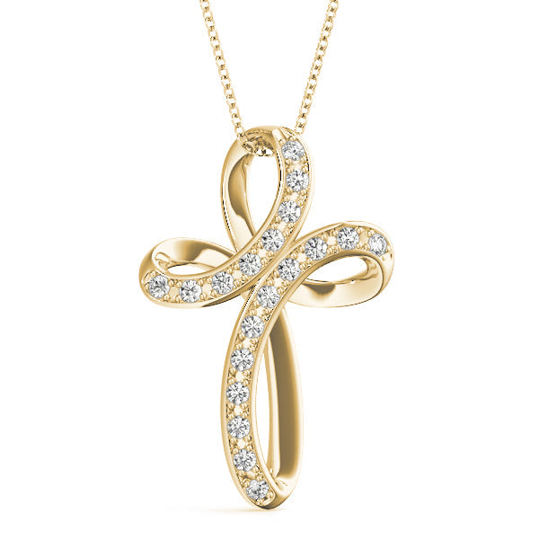 1/10 ct tw Diamond Cross Pendant F Color VS Clarity Diamonds