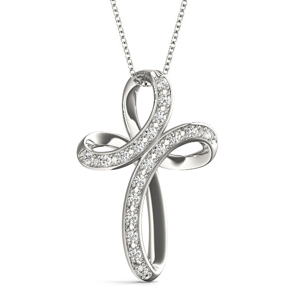 1/10 ct tw Diamond Cross Pendant F Color VS Clarity Diamonds