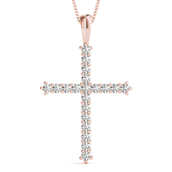 1/2 ct tw Diamond Cross Pendant F Color VS Clarity Diamonds