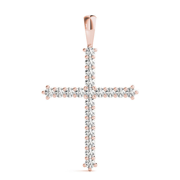 1/2 ct tw Diamond Cross Pendant F Color VS Clarity Diamonds