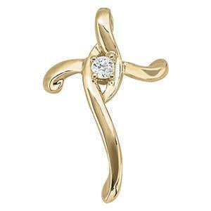 1/20 ct tw Diamond Cross Pendant F Color VS Clarity Diamonds