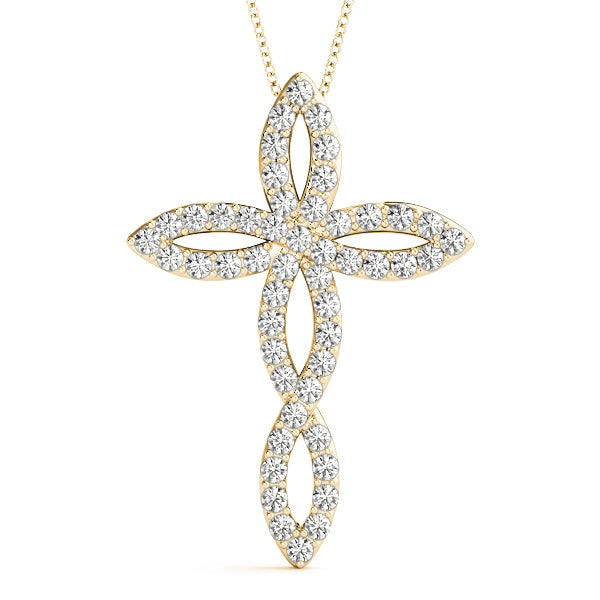 1 ct tw Diamond Cross Pendant F Color VS Clarity Diamonds