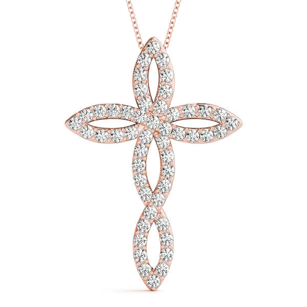 1 ct tw Diamond Cross Pendant F Color VS Clarity Diamonds