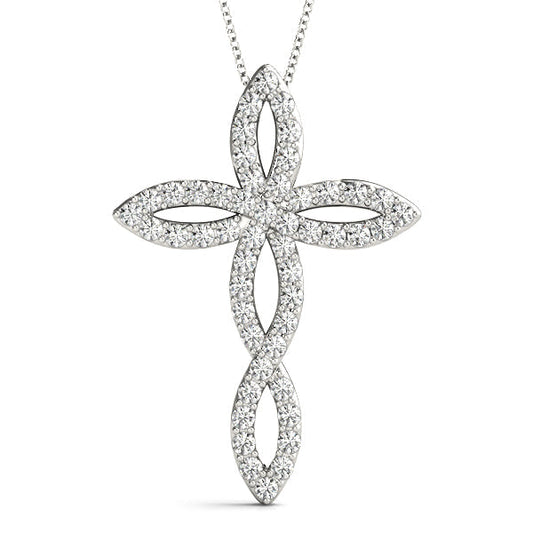 1 ct tw Diamond Cross Pendant F Color VS Clarity Diamonds