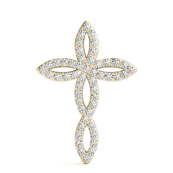 1 ct tw Diamond Cross Pendant F Color VS Clarity Diamonds