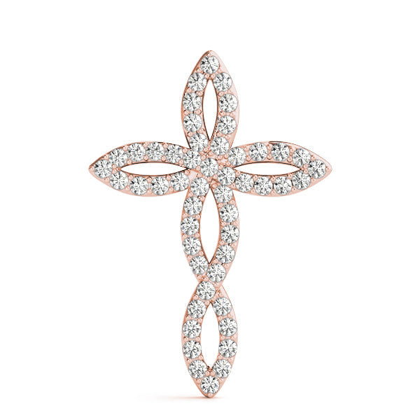 1 ct tw Diamond Cross Pendant F Color VS Clarity Diamonds