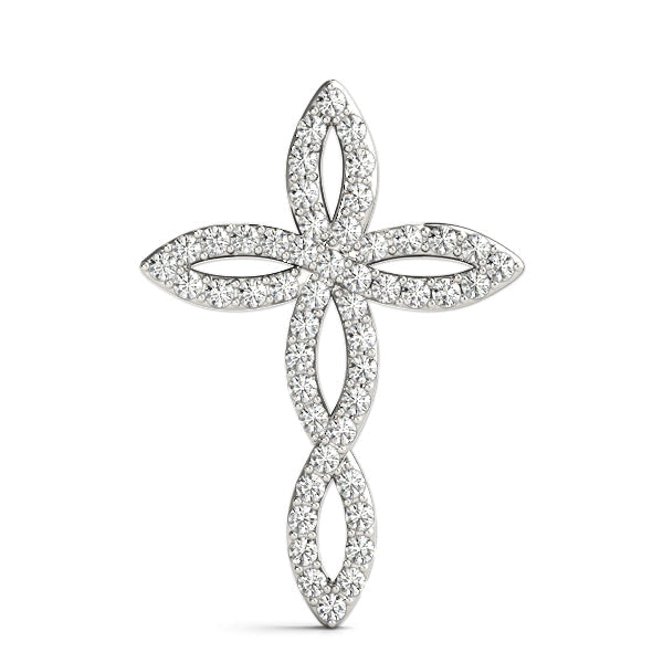 1 ct tw Diamond Cross Pendant F Color VS Clarity Diamonds