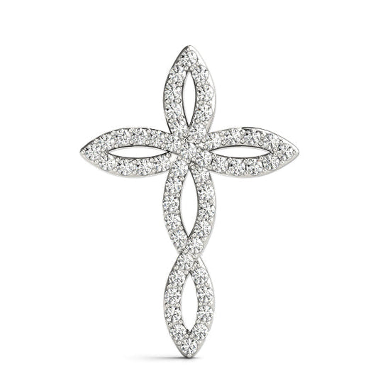 1/2 ct tw Diamond Cross Pendant F Color VS Clarity Diamonds