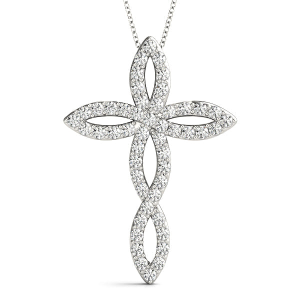 1/2 ct tw Diamond Cross Pendant F Color VS Clarity Diamonds