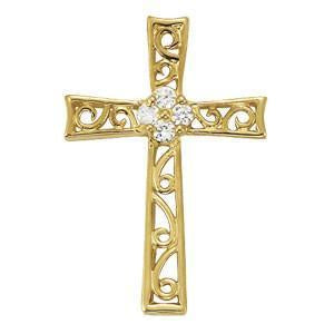 1/8 ct tw Diamond Cross Pendant F Color VS Clarity Diamonds