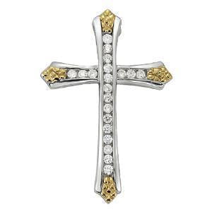 1/4 ct tw Diamond Cross Pendant F Color VS Clarity Diamonds