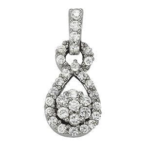 1/3 ct tw Diamond Cluster Pendant F Color VS Clarity Diamonds