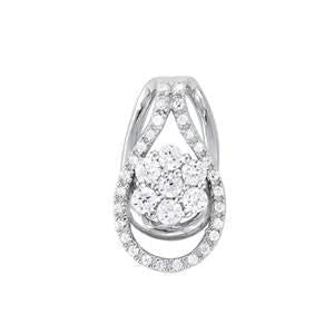 1/2 ct tw Diamond Cluster Pendant F Color VS Clarity Diamonds