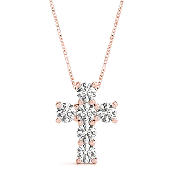 1/2 ct tw Diamond Cross Pendant F Color VS Clarity Diamonds