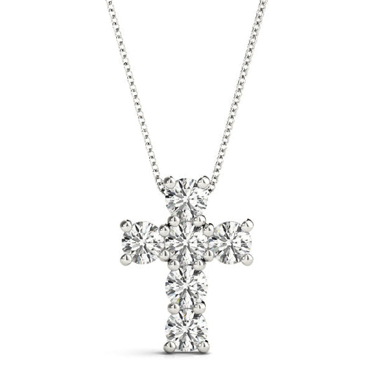 1/2 ct tw Diamond Cross Pendant F Color VS Clarity Diamonds