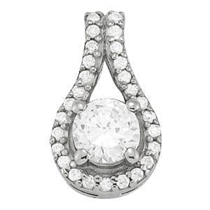 3/8 ct tw Diamond Solitaire Pendant with F Color VS Clarity Diamond