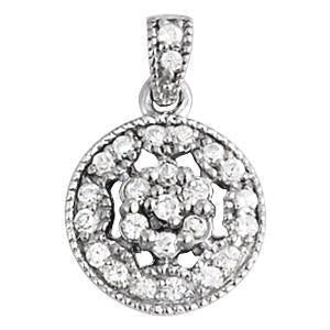 1/4 ct tw Diamond Cluster Pendant F Color VS Clarity Diamonds