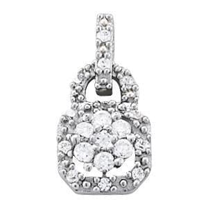 1/3 ct tw Diamond Cluster Pendant F Color VS Clarity Diamonds