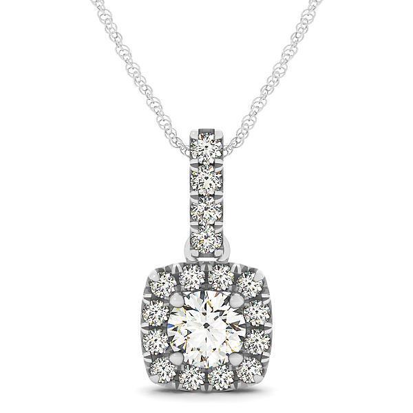 5/8 ct tw Diamond Halo Pendant F Color VS Clarity Diamonds