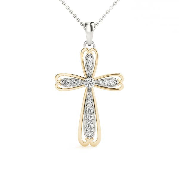 1/4 ct tw Diamond Cross Pendant F Color VS Clarity Diamonds