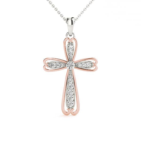 1/4 ct tw Diamond Cross Pendant F Color VS Clarity Diamonds