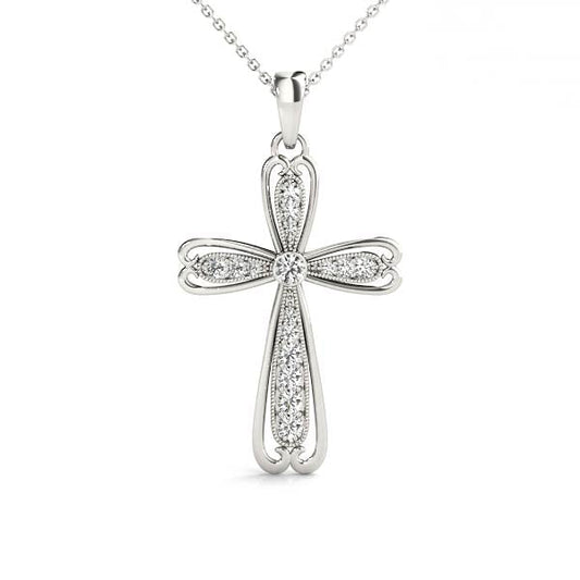 1/4 ct tw Diamond Cross Pendant F Color VS Clarity Diamonds